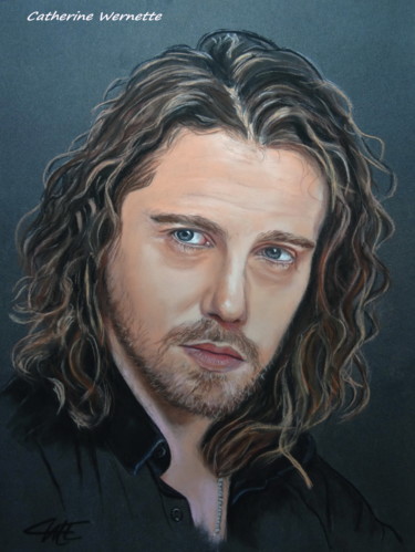 Desenho intitulada "Julien DORE" por Catherine Wernette, Obras de arte originais, Pastel