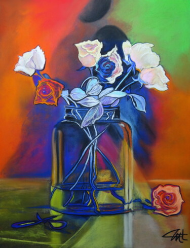 Peinture intitulée "FLOWERS" par Catherine Wernette, Œuvre d'art originale, Pastel