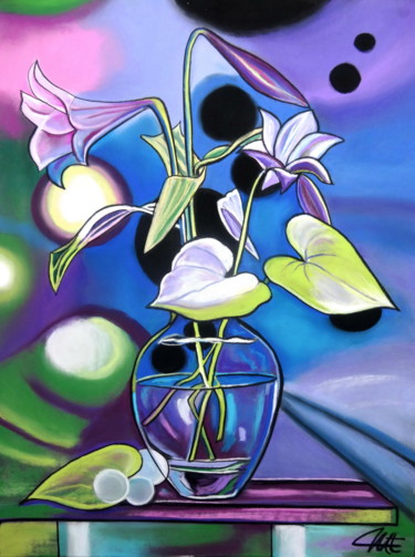 Malerei mit dem Titel "LYS" von Catherine Wernette, Original-Kunstwerk, Pastell