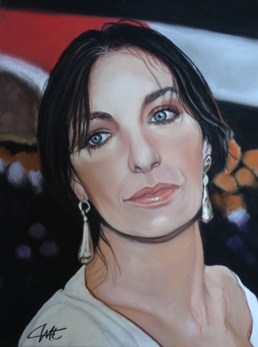 Painting titled "Hommage à Marie LAF…" by Catherine Wernette, Original Artwork, Pastel