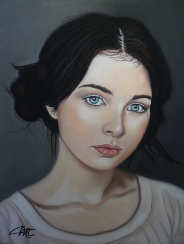 Peinture intitulée "CAMILLE, la douceur" par Catherine Wernette, Œuvre d'art originale, Pastel