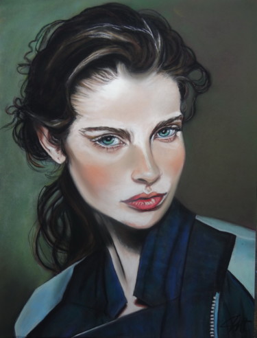 Malerei mit dem Titel "CANDICE, l'institut…" von Catherine Wernette, Original-Kunstwerk, Pastell