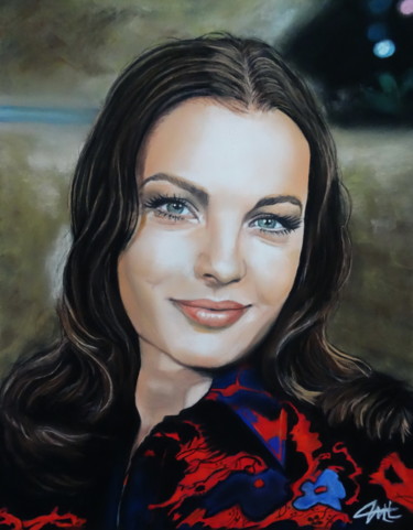 Romy SCHNEIDER Peinture intitulée "Romy SCHNEIDER" par Catherine Wernette, Œuvre d'art originale, Pastel