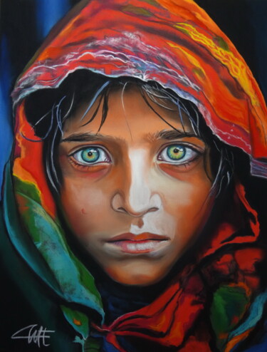 Painting titled "SHARBAT GULA, l'Afg…" by Catherine Wernette, Original Artwork, Pastel