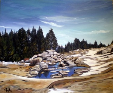 Painting titled "MONTAGNE CATALANE" by Catherine Wernette, Original Artwork