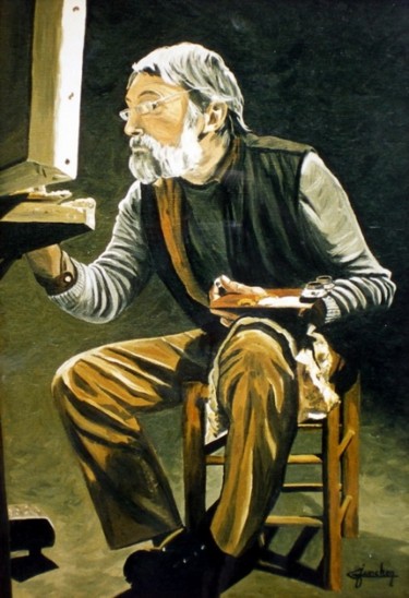 Painting titled "L'ARTISTE" by Catherine Wernette, Original Artwork