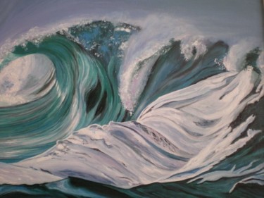 Painting titled "IDEAL SURFING" by Catherine Wernette, Original Artwork