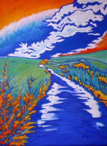 Painting titled "RIVIERE CATALANE" by Catherine Wernette, Original Artwork