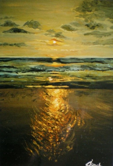 Painting titled "COUCHER DE SOLEIL" by Catherine Wernette, Original Artwork