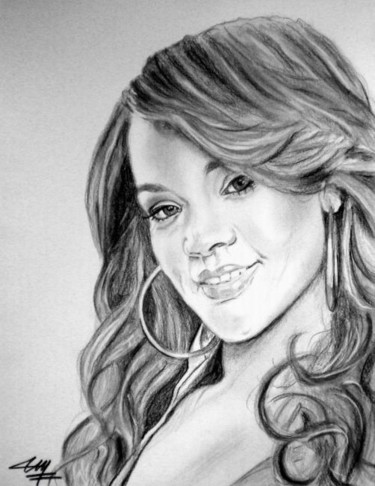Painting titled "RIHANNA" by Catherine Wernette, Original Artwork