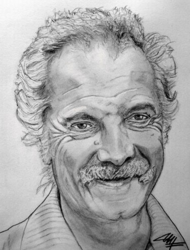 Painting titled "Georges BRASSENS" by Catherine Wernette, Original Artwork