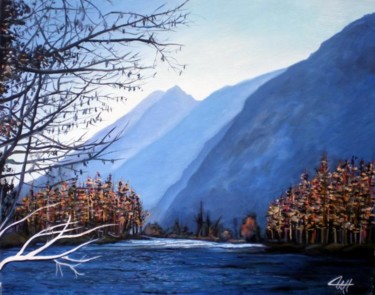 Pintura titulada "LAC DE L'ARIEGE" por Catherine Wernette, Obra de arte original