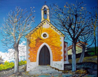 Painting titled "CHAPELLE OSSEJA" by Catherine Wernette, Original Artwork, Oil