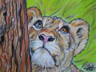 Painting titled "LIONCEAU" by Catherine Wernette, Original Artwork, Other