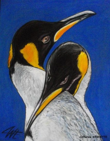 Painting titled "PAJAROS" by Catherine Wernette, Original Artwork