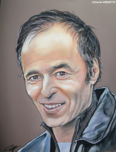 Painting titled "Jean-Jacques GOLDMAN" by Catherine Wernette, Original Artwork, Oil