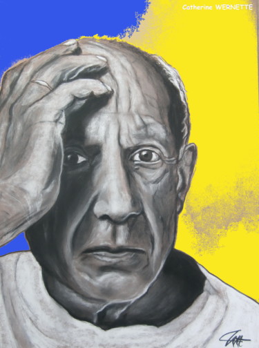 Digital Arts titled "PICASSO, le grand m…" by Catherine Wernette, Original Artwork, Digital Painting