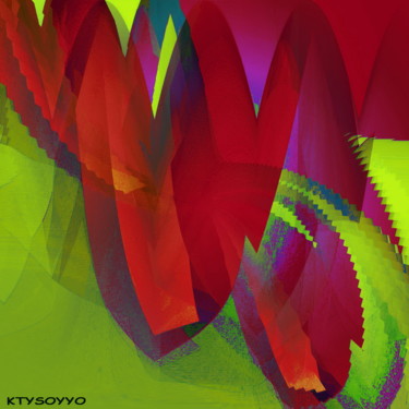 Arts numériques intitulée "TULIPE" par Catherine Wernette, Œuvre d'art originale, Peinture numérique