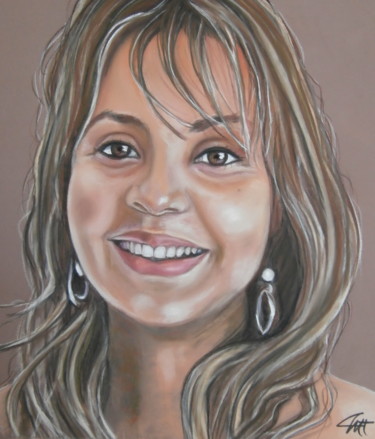 Painting titled "ADELINE, une belle…" by Catherine Wernette, Original Artwork, Pastel