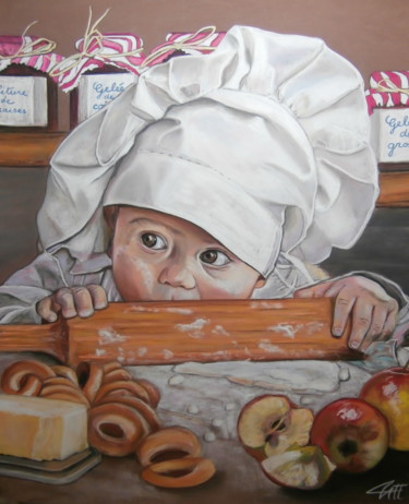 Malarstwo zatytułowany „CHOUPINOU, LE PETIT…” autorstwa Catherine Wernette, Oryginalna praca, Pastel