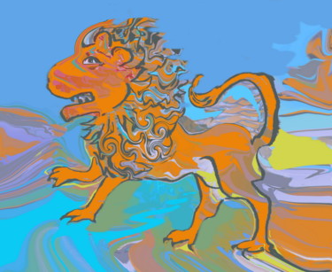 Arts numériques intitulée "LION" par Catherine Wernette, Œuvre d'art originale
