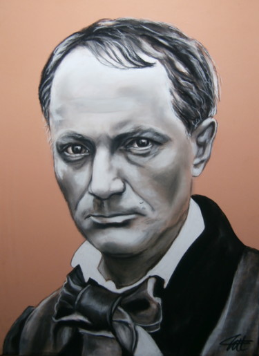 Painting titled "Charles BAUDELAIRE" by Catherine Wernette, Original Artwork