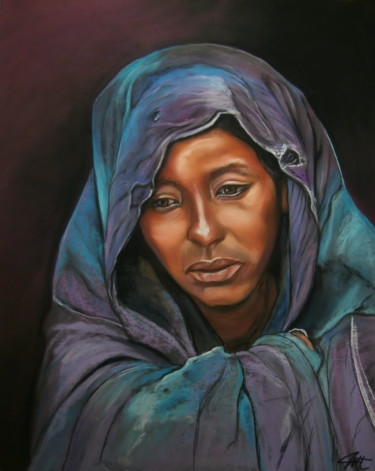 Painting titled "DJAMILA, rêves d'év…" by Catherine Wernette, Original Artwork