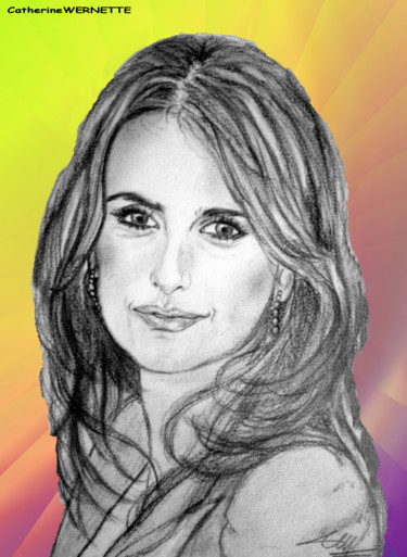 Digital Arts titled "PENELOPE CRUZ (vers…" by Catherine Wernette, Original Artwork, Other