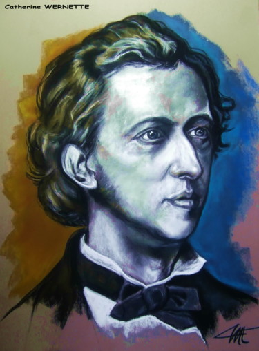 Drawing titled "Frédéric CHOPIN" by Catherine Wernette, Original Artwork, Other