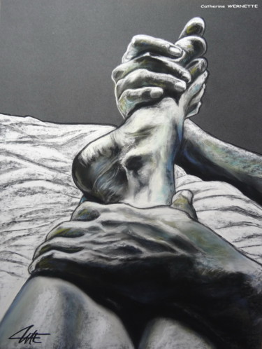 "CARESSE" başlıklı Resim Catherine Wernette tarafından, Orijinal sanat, Pastel