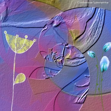 Arts numériques intitulée "Le lièvre sans la t…" par Catherine Wernette, Œuvre d'art originale, Peinture numérique