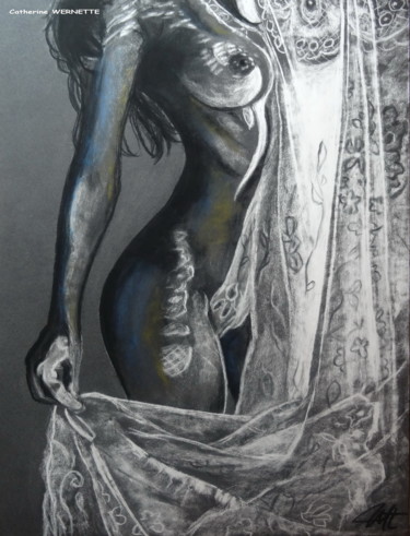 Dessin intitulée "FEMINITE" par Catherine Wernette, Œuvre d'art originale, Pastel