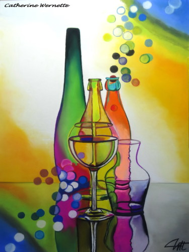 Tekening getiteld "TCHIN-TCHIN" door Catherine Wernette, Origineel Kunstwerk, Pastel