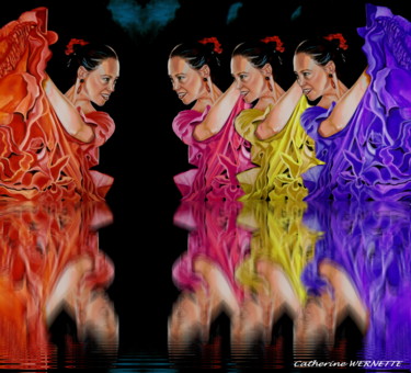 Digital Arts titled "BALLET AQUATIQUE" by Catherine Wernette, Original Artwork, Digital Painting