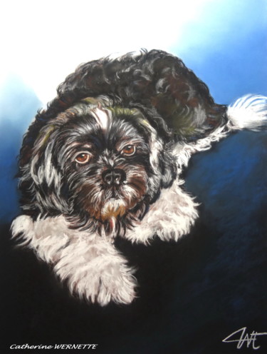 Painting titled "GRIBOUILLE" by Catherine Wernette, Original Artwork, Pastel