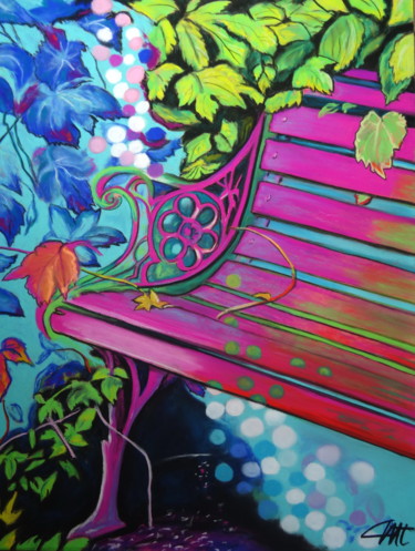 "LE BANC" başlıklı Resim Catherine Wernette tarafından, Orijinal sanat, Pastel