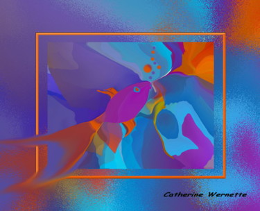 Digitale Kunst mit dem Titel "POISSON d'HIVER" von Catherine Wernette, Original-Kunstwerk, Digitale Malerei