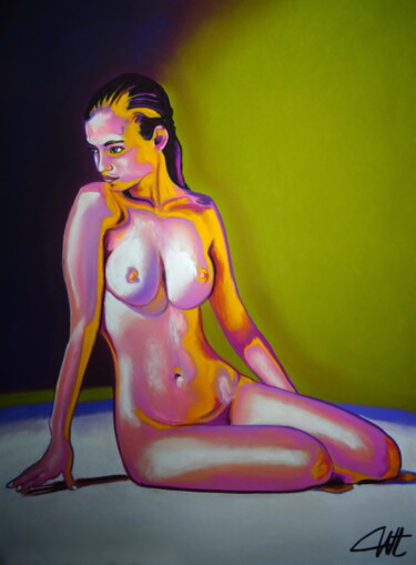 Peinture intitulée "RAYON DE SOLEIL au…" par Catherine Wernette, Œuvre d'art originale, Pastel
