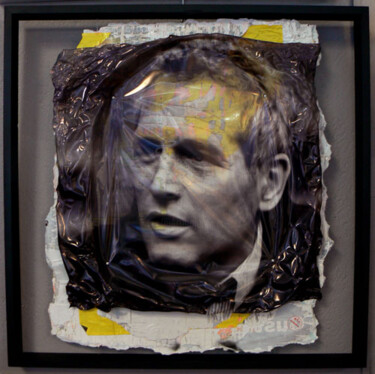 Collagen mit dem Titel "Paul Newman" von Cathie Berthon, Original-Kunstwerk, Andere