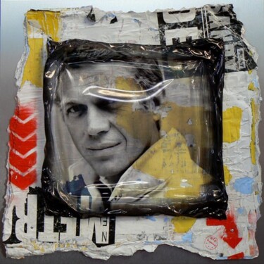 Collages intitulée "Steve McQueen" par Cathie Berthon, Œuvre d'art originale, Autre