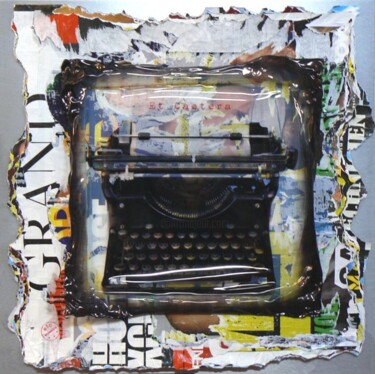 Collages titulada "Type writer" por Cathie Berthon, Obra de arte original, Otro