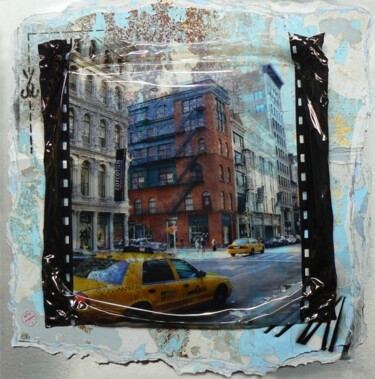 Colagens intitulada "NY Yellow cab" por Cathie Berthon, Obras de arte originais, Foto Montagem