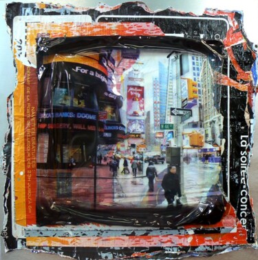 Collages intitulée "Time Square" par Cathie Berthon, Œuvre d'art originale, Photo montage