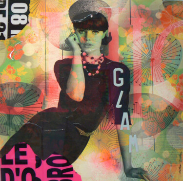 Collages getiteld "Glamour" door Cathie Berthon, Origineel Kunstwerk, Acryl