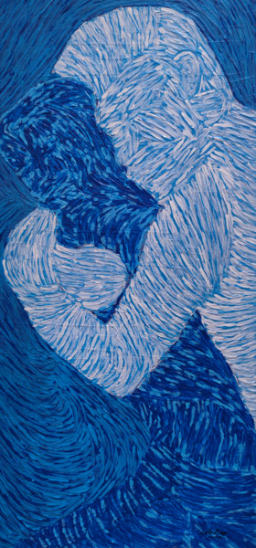 Malerei mit dem Titel "Aquamarine" von Lulu Cinn, Original-Kunstwerk, Acryl