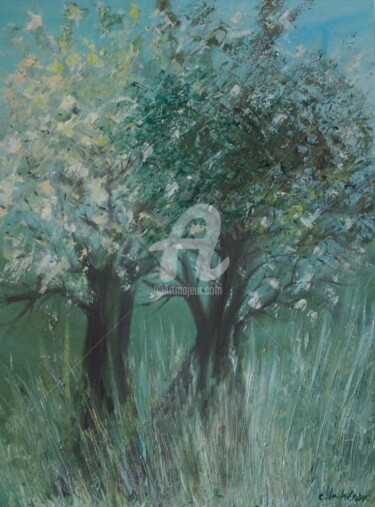 Peinture intitulée "Douceur de printemps" par Catherine Etraves Le-Heran, Œuvre d'art originale