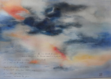 Painting titled "Autour d'un poème -…" by Bergerot-Jones Catherine, Original Artwork, Watercolor