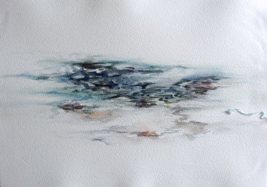Peinture intitulée "Etude d'eau sur cai…" par Bergerot-Jones Catherine, Œuvre d'art originale, Aquarelle
