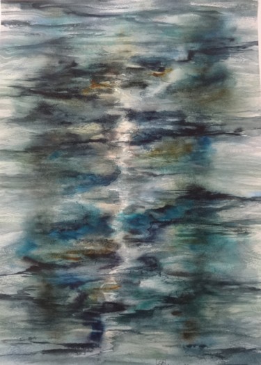 Painting titled "REFLEXION, VENISE" by Bergerot-Jones Catherine, Original Artwork, Watercolor