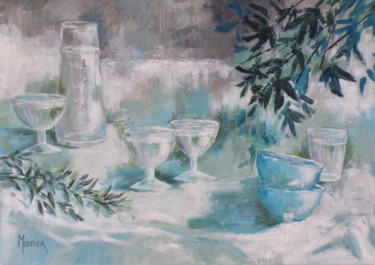 Painting titled "Fraîcheur d'été" by Cathy Monnier, Original Artwork, Acrylic